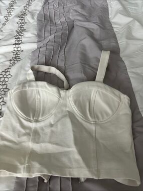 White Bustier Crop Top - Women medium